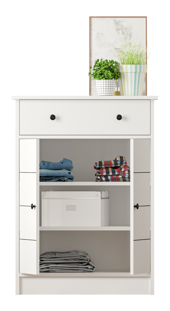 Sabro 2 Door 1 Drawer Sideboard Cabinet-Cabinet-Evuhome-Flat Pack (Self-Assembly)-Evuhome