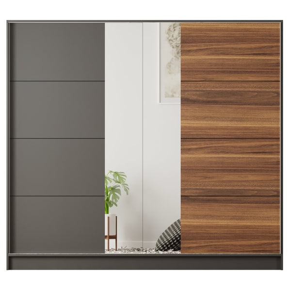 Milano Xl Mirrored Sliding Door Wardrobe-Wardrobe-Evuhome-Flat Pack (Self-Assembly)-Evuhome