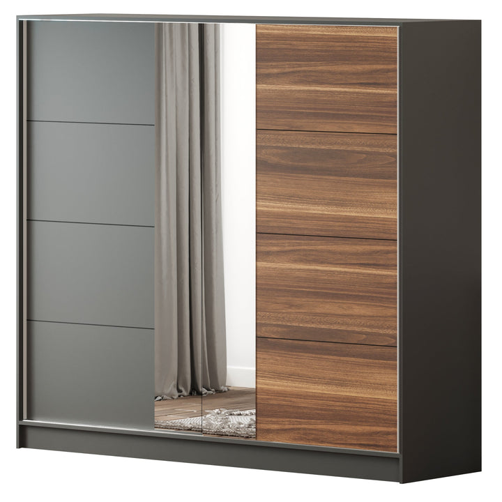 Milano Xl Mirrored Sliding Door Wardrobe-Wardrobe-Evuhome-Flat Pack (Self-Assembly)-Evuhome