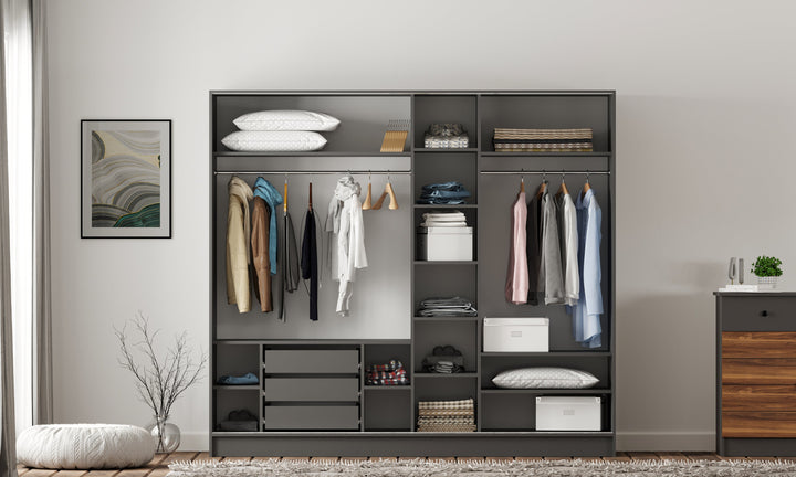 Milano Xl Sliding Door Wardrobe-Wardrobe-Evuhome-Flat Pack (Self-Assembly)-Evuhome