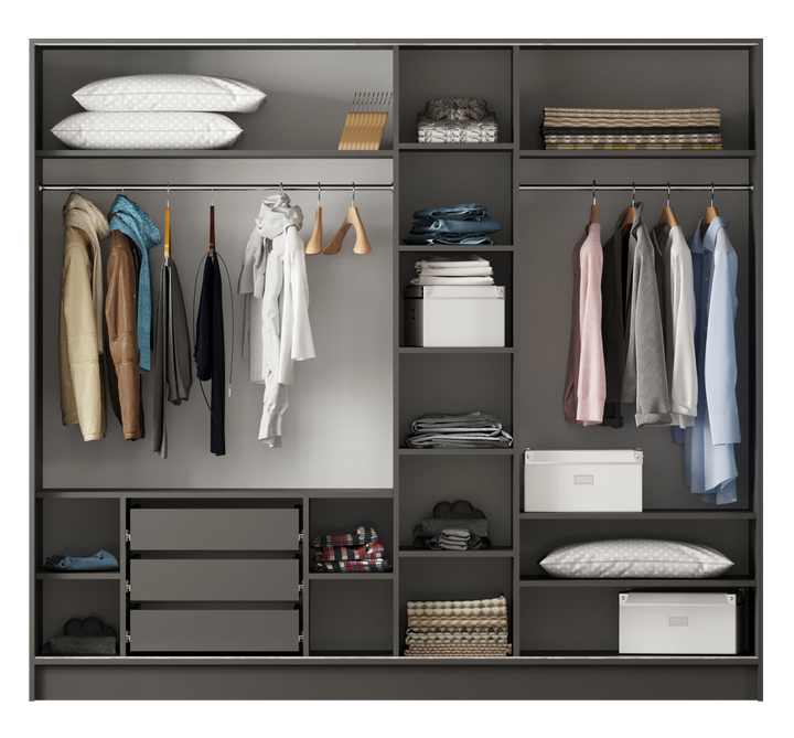 Milano Xl Sliding Door Wardrobe-Wardrobe-Evuhome-Flat Pack (Self-Assembly)-Evuhome