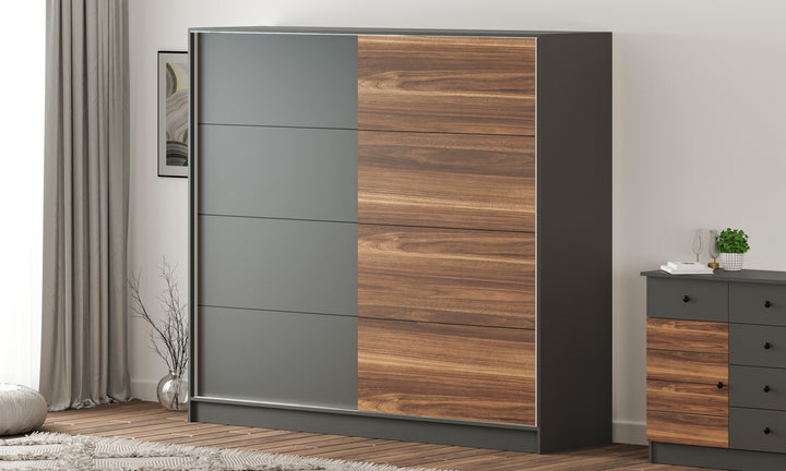 Milano Xl Sliding Door Wardrobe-Wardrobe-Evuhome-Flat Pack (Self-Assembly)-Evuhome