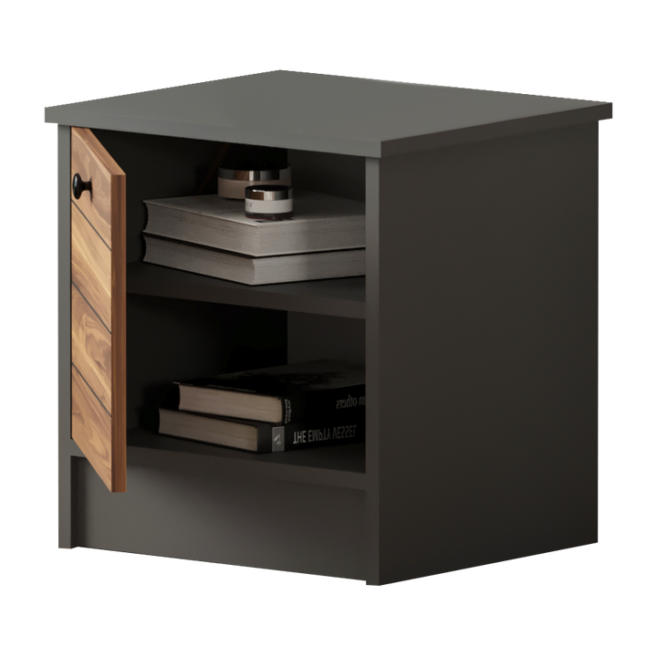 Milano 1 Door Bedside Table-Bedside Cabinet-Evuhome-Flat Pack (Self-Assembly)-Evuhome