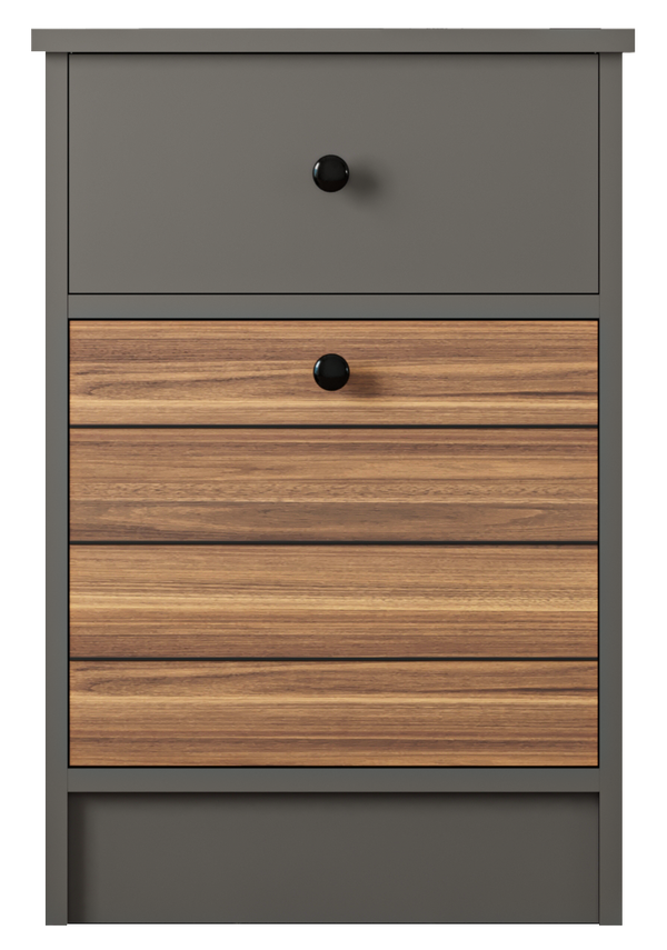Milano 1 Door 1 Drawer Bedside Table-Bedside Cabinet-Evuhome-Flat Pack (Self-Assembly)-Evuhome