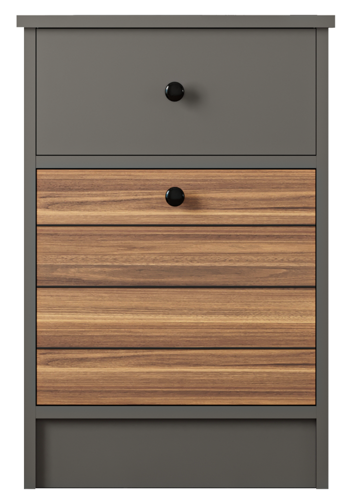 Milano 1 Door 1 Drawer Bedside Table-Bedside Cabinet-Evuhome-Flat Pack (Self-Assembly)-Evuhome