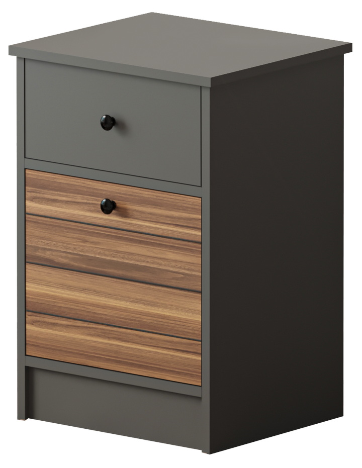 Milano 1 Door 1 Drawer Bedside Table-Bedside Cabinet-Evuhome-Flat Pack (Self-Assembly)-Evuhome