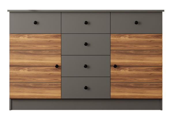 Milano 2 Door 6 Drawer Sideboard Cabinet-Cabinet-Evuhome-Flat Pack (Self-Assembly)-Evuhome