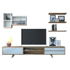MARIE 3 Door 2 Drawer Gold White Wardrobe