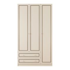 VOLET 3 Door 2 Drawer White Wardrobe